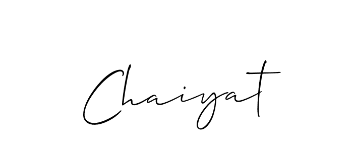 Create a beautiful signature design for name Chaiyat. With this signature (Allison_Script) fonts, you can make a handwritten signature for free. Chaiyat signature style 2 images and pictures png