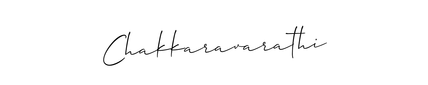 How to make Chakkaravarathi signature? Allison_Script is a professional autograph style. Create handwritten signature for Chakkaravarathi name. Chakkaravarathi signature style 2 images and pictures png