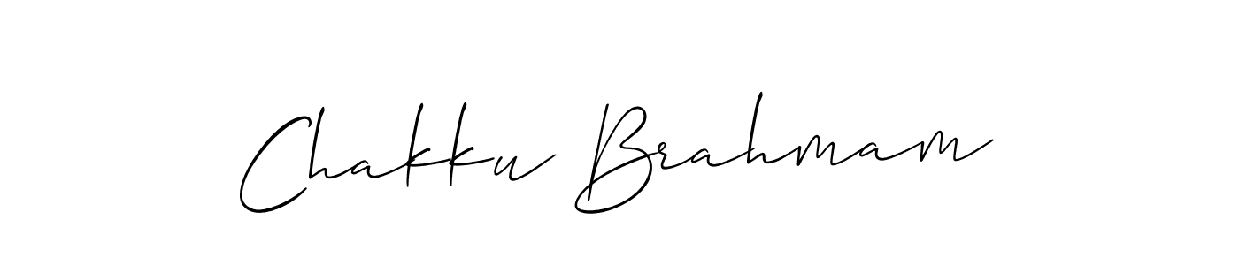 How to make Chakku Brahmam signature? Allison_Script is a professional autograph style. Create handwritten signature for Chakku Brahmam name. Chakku Brahmam signature style 2 images and pictures png