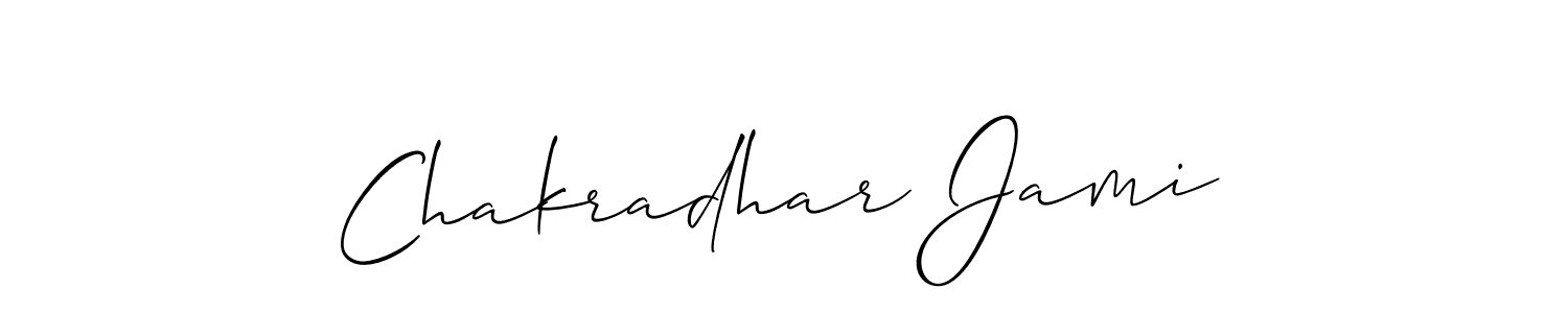 Similarly Allison_Script is the best handwritten signature design. Signature creator online .You can use it as an online autograph creator for name Chakradhar Jami. Chakradhar Jami signature style 2 images and pictures png