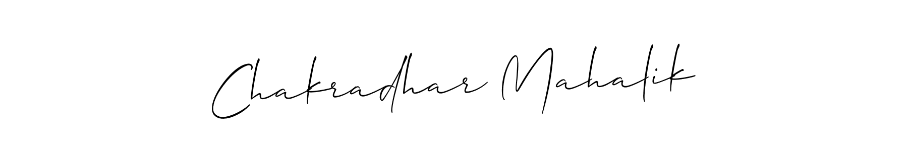 Use a signature maker to create a handwritten signature online. With this signature software, you can design (Allison_Script) your own signature for name Chakradhar Mahalik. Chakradhar Mahalik signature style 2 images and pictures png