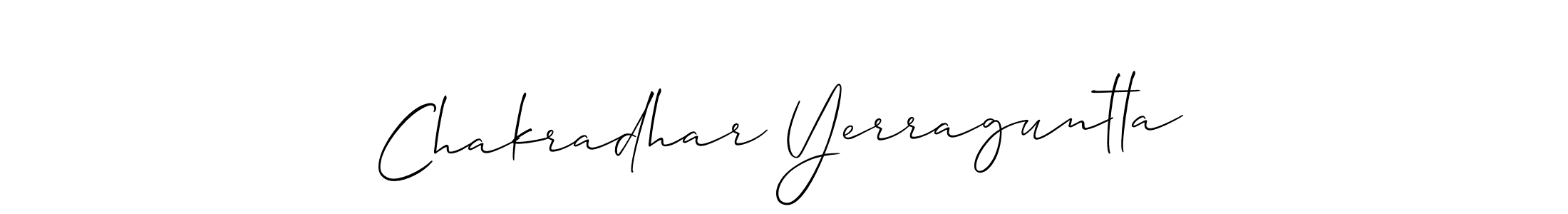 Use a signature maker to create a handwritten signature online. With this signature software, you can design (Allison_Script) your own signature for name Chakradhar Yerraguntla. Chakradhar Yerraguntla signature style 2 images and pictures png