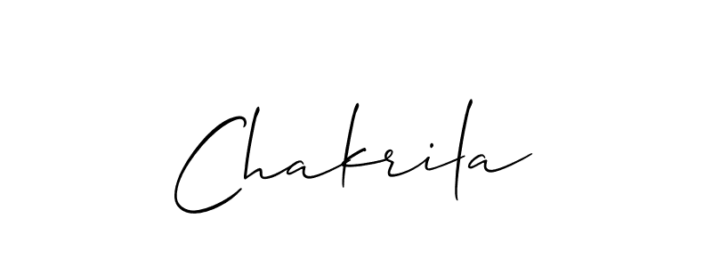 How to make Chakrila name signature. Use Allison_Script style for creating short signs online. This is the latest handwritten sign. Chakrila signature style 2 images and pictures png