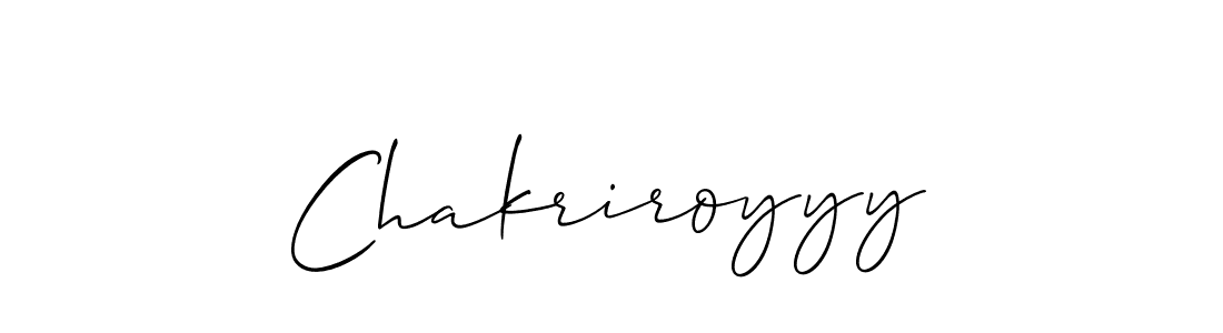 It looks lik you need a new signature style for name Chakriroyyy. Design unique handwritten (Allison_Script) signature with our free signature maker in just a few clicks. Chakriroyyy signature style 2 images and pictures png