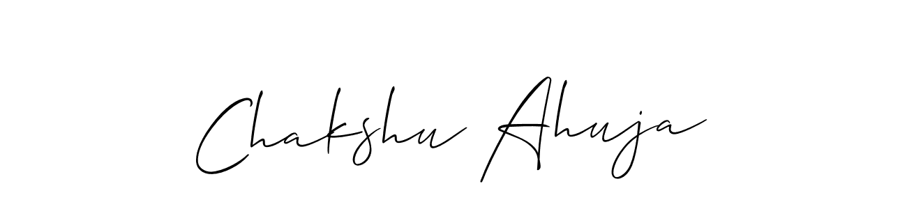 Make a short Chakshu Ahuja signature style. Manage your documents anywhere anytime using Allison_Script. Create and add eSignatures, submit forms, share and send files easily. Chakshu Ahuja signature style 2 images and pictures png