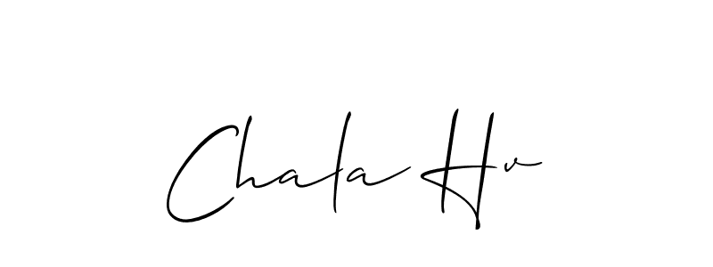 Design your own signature with our free online signature maker. With this signature software, you can create a handwritten (Allison_Script) signature for name Chala Hv. Chala Hv signature style 2 images and pictures png