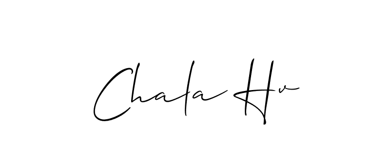 Design your own signature with our free online signature maker. With this signature software, you can create a handwritten (Allison_Script) signature for name Chala Hv. Chala Hv signature style 2 images and pictures png