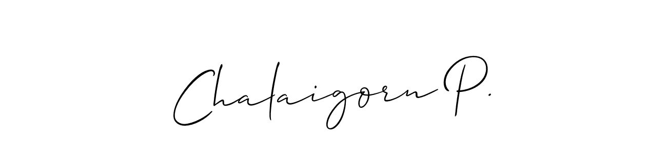 Make a short Chalaigorn P. signature style. Manage your documents anywhere anytime using Allison_Script. Create and add eSignatures, submit forms, share and send files easily. Chalaigorn P. signature style 2 images and pictures png