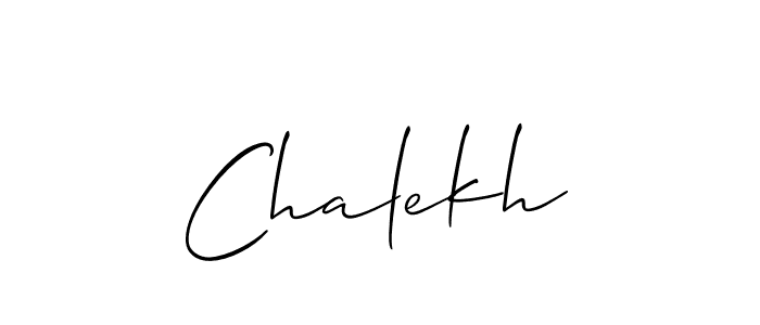 It looks lik you need a new signature style for name Chalekh. Design unique handwritten (Allison_Script) signature with our free signature maker in just a few clicks. Chalekh signature style 2 images and pictures png