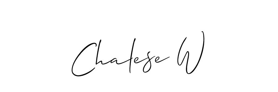Make a beautiful signature design for name Chalese W. With this signature (Allison_Script) style, you can create a handwritten signature for free. Chalese W signature style 2 images and pictures png