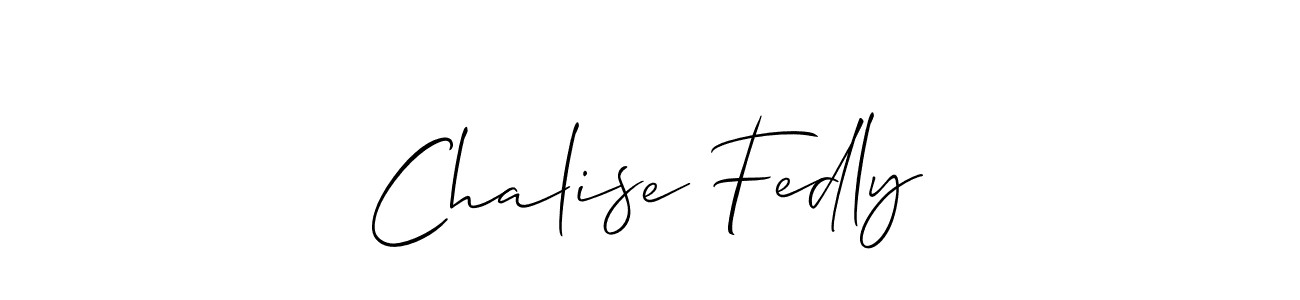 Make a short Chalise Fedly signature style. Manage your documents anywhere anytime using Allison_Script. Create and add eSignatures, submit forms, share and send files easily. Chalise Fedly signature style 2 images and pictures png