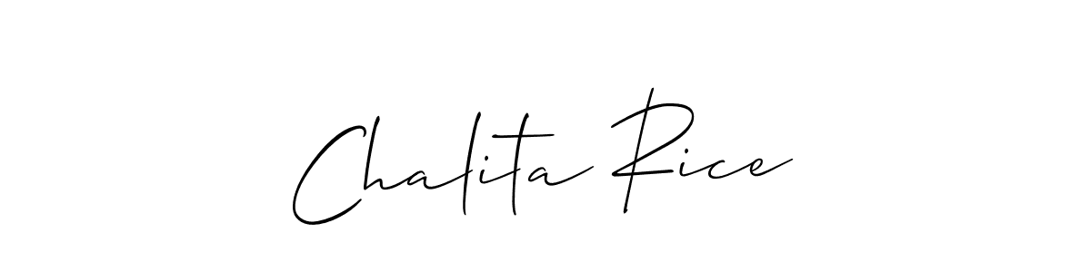 Allison_Script is a professional signature style that is perfect for those who want to add a touch of class to their signature. It is also a great choice for those who want to make their signature more unique. Get Chalita Rice name to fancy signature for free. Chalita Rice signature style 2 images and pictures png