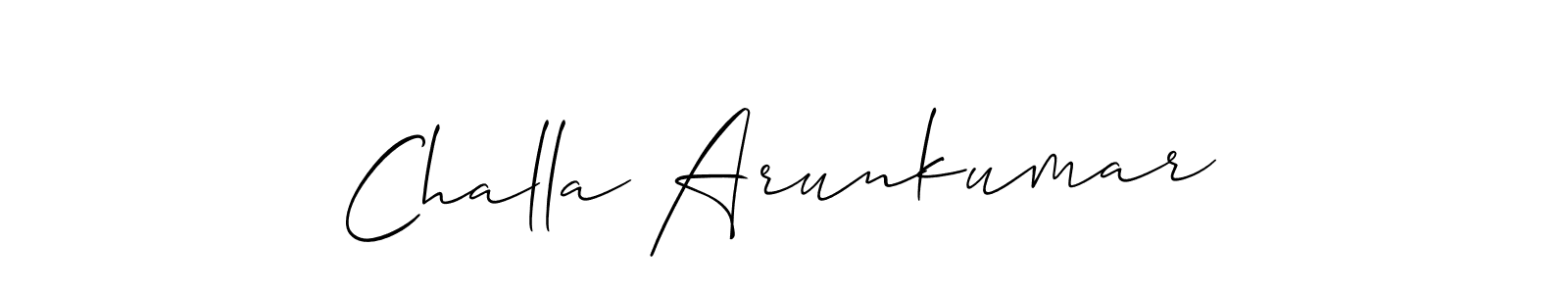 Create a beautiful signature design for name Challa Arunkumar. With this signature (Allison_Script) fonts, you can make a handwritten signature for free. Challa Arunkumar signature style 2 images and pictures png