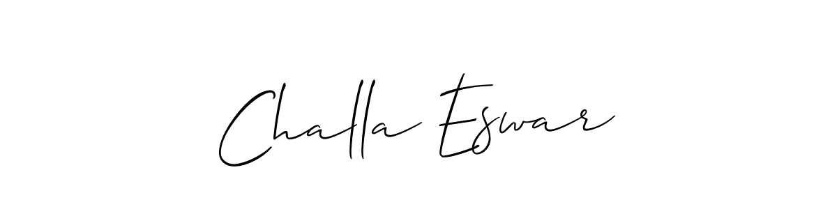 Allison_Script is a professional signature style that is perfect for those who want to add a touch of class to their signature. It is also a great choice for those who want to make their signature more unique. Get Challa Eswar name to fancy signature for free. Challa Eswar signature style 2 images and pictures png