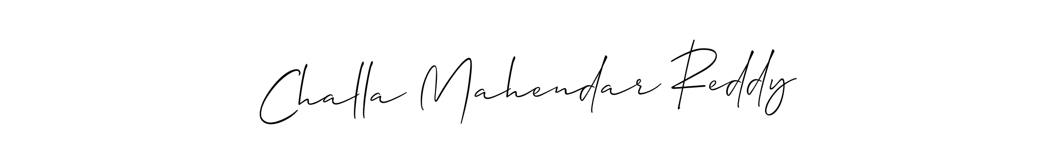 Use a signature maker to create a handwritten signature online. With this signature software, you can design (Allison_Script) your own signature for name Challa Mahendar Reddy. Challa Mahendar Reddy signature style 2 images and pictures png
