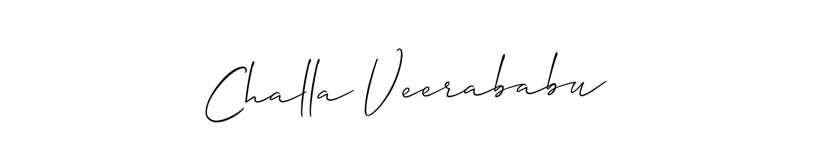 Create a beautiful signature design for name Challa Veerababu. With this signature (Allison_Script) fonts, you can make a handwritten signature for free. Challa Veerababu signature style 2 images and pictures png