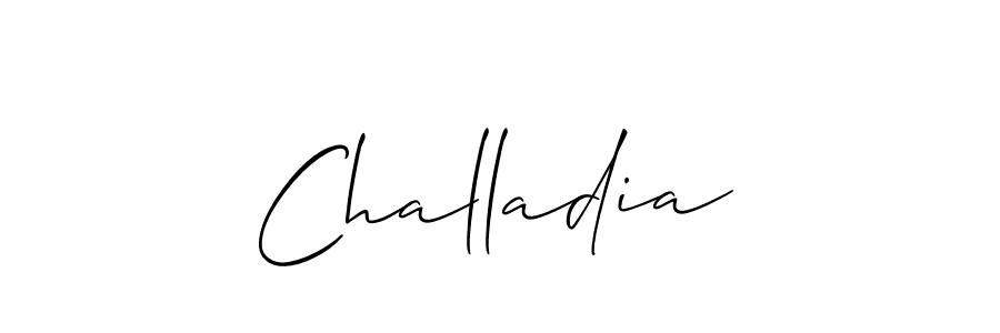 Allison_Script is a professional signature style that is perfect for those who want to add a touch of class to their signature. It is also a great choice for those who want to make their signature more unique. Get Challadia name to fancy signature for free. Challadia signature style 2 images and pictures png