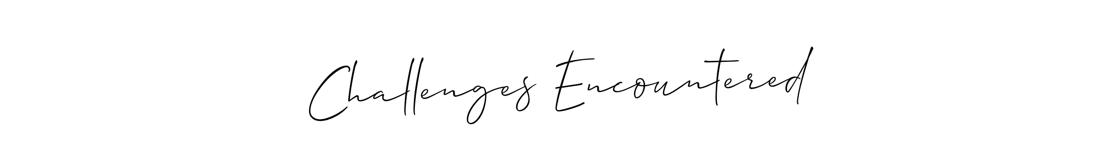Use a signature maker to create a handwritten signature online. With this signature software, you can design (Allison_Script) your own signature for name Challenges Encountered. Challenges Encountered signature style 2 images and pictures png