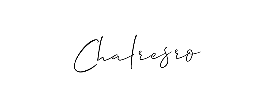 Design your own signature with our free online signature maker. With this signature software, you can create a handwritten (Allison_Script) signature for name Chalresro. Chalresro signature style 2 images and pictures png