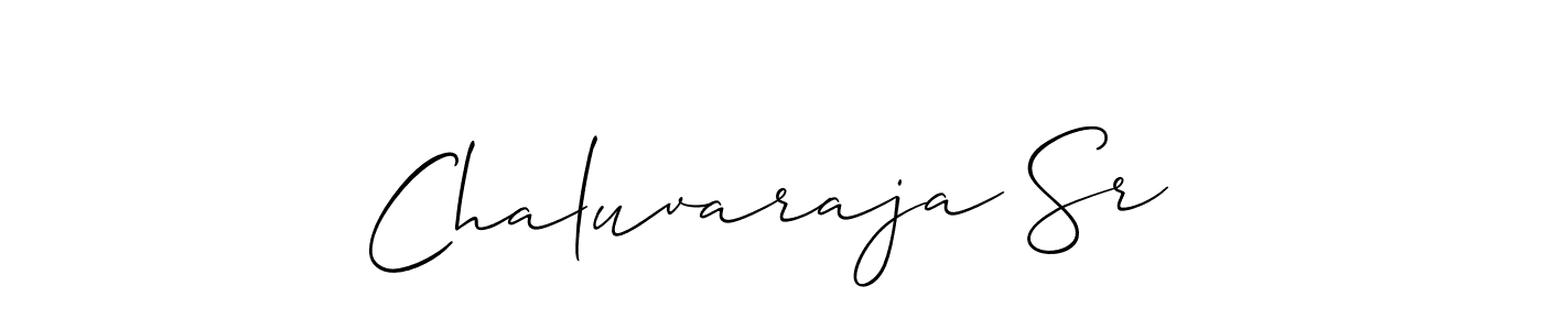 You should practise on your own different ways (Allison_Script) to write your name (Chaluvaraja Sr) in signature. don't let someone else do it for you. Chaluvaraja Sr signature style 2 images and pictures png