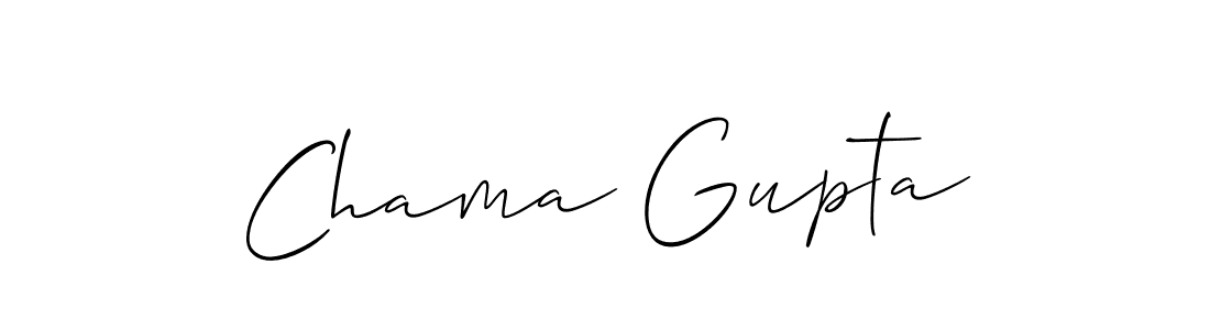 It looks lik you need a new signature style for name Chama Gupta. Design unique handwritten (Allison_Script) signature with our free signature maker in just a few clicks. Chama Gupta signature style 2 images and pictures png