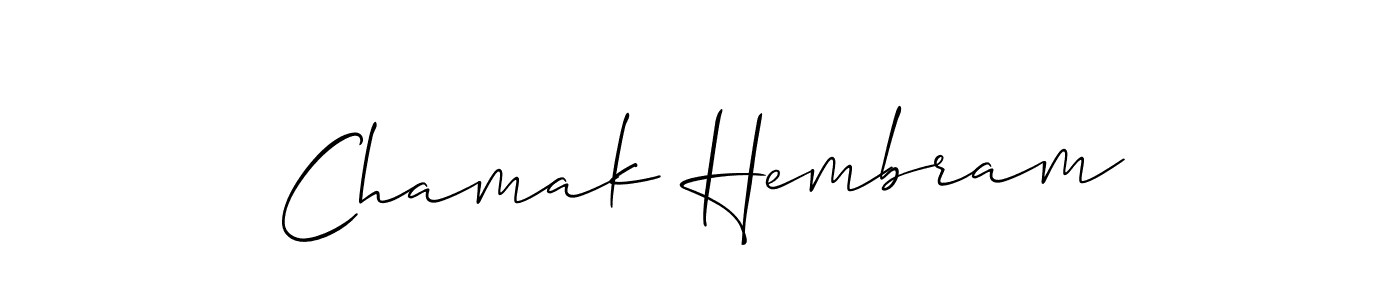Create a beautiful signature design for name Chamak Hembram. With this signature (Allison_Script) fonts, you can make a handwritten signature for free. Chamak Hembram signature style 2 images and pictures png