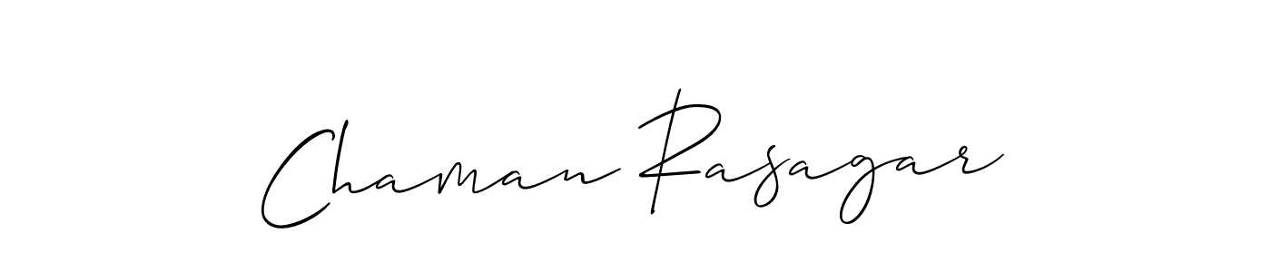 Make a beautiful signature design for name Chaman Rasagar. With this signature (Allison_Script) style, you can create a handwritten signature for free. Chaman Rasagar signature style 2 images and pictures png