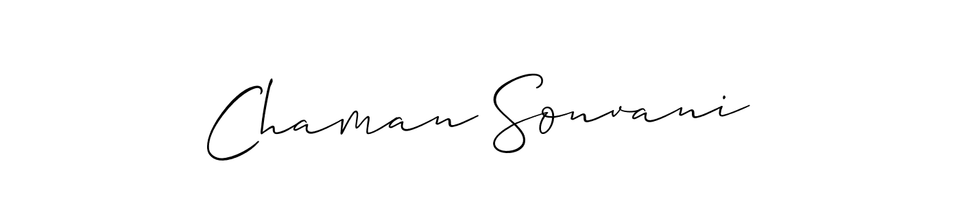 How to make Chaman Sonvani name signature. Use Allison_Script style for creating short signs online. This is the latest handwritten sign. Chaman Sonvani signature style 2 images and pictures png