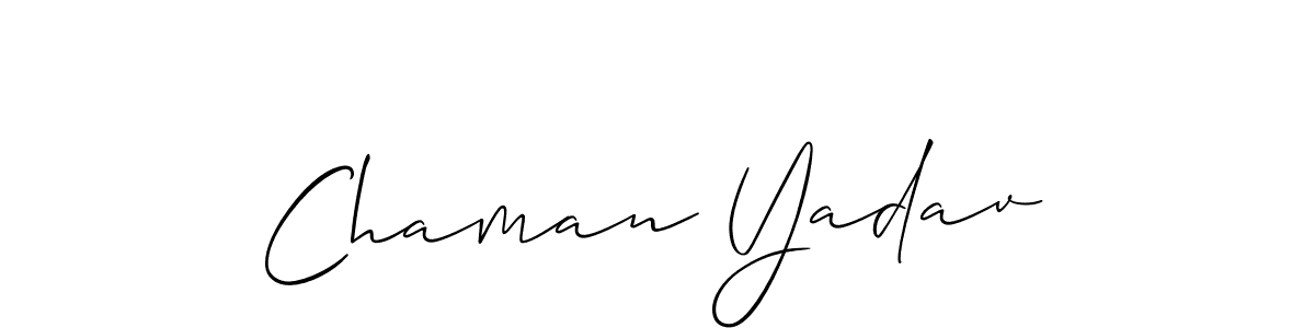 How to make Chaman Yadav name signature. Use Allison_Script style for creating short signs online. This is the latest handwritten sign. Chaman Yadav signature style 2 images and pictures png