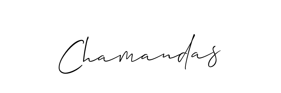 The best way (Allison_Script) to make a short signature is to pick only two or three words in your name. The name Chamandas include a total of six letters. For converting this name. Chamandas signature style 2 images and pictures png