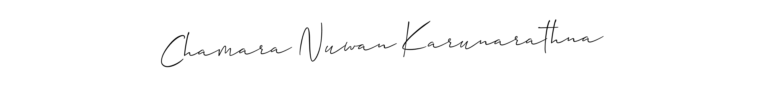 Design your own signature with our free online signature maker. With this signature software, you can create a handwritten (Allison_Script) signature for name Chamara Nuwan Karunarathna. Chamara Nuwan Karunarathna signature style 2 images and pictures png