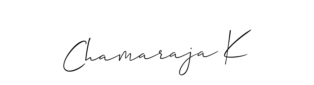 Similarly Allison_Script is the best handwritten signature design. Signature creator online .You can use it as an online autograph creator for name Chamaraja K. Chamaraja K signature style 2 images and pictures png