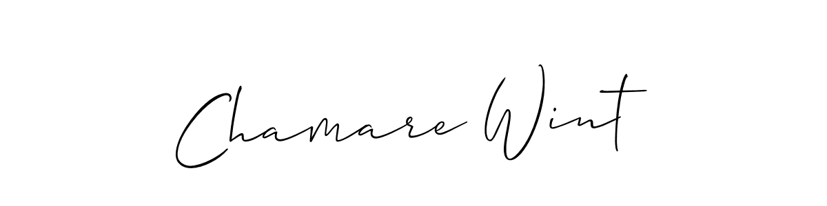 You should practise on your own different ways (Allison_Script) to write your name (Chamare Wint) in signature. don't let someone else do it for you. Chamare Wint signature style 2 images and pictures png