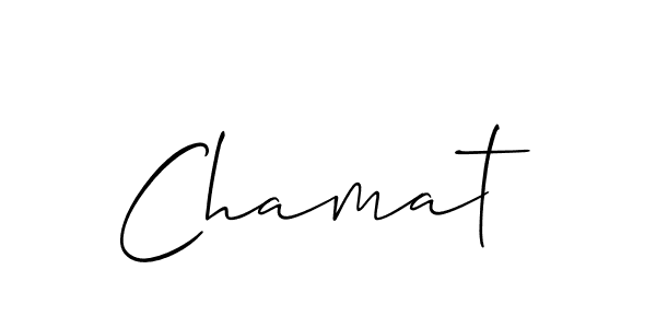 Use a signature maker to create a handwritten signature online. With this signature software, you can design (Allison_Script) your own signature for name Chamat. Chamat signature style 2 images and pictures png