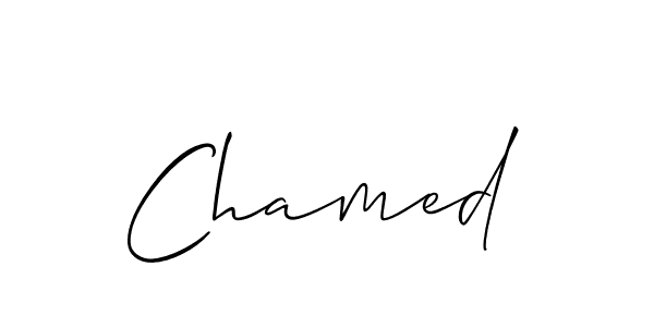 You should practise on your own different ways (Allison_Script) to write your name (Chamed) in signature. don't let someone else do it for you. Chamed signature style 2 images and pictures png