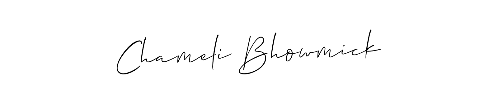 It looks lik you need a new signature style for name Chameli Bhowmick. Design unique handwritten (Allison_Script) signature with our free signature maker in just a few clicks. Chameli Bhowmick signature style 2 images and pictures png