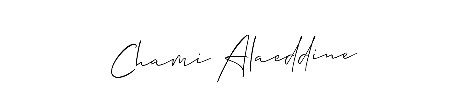 Also You can easily find your signature by using the search form. We will create Chami Alaeddine name handwritten signature images for you free of cost using Allison_Script sign style. Chami Alaeddine signature style 2 images and pictures png
