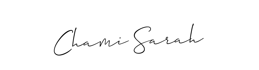 How to make Chami Sarah name signature. Use Allison_Script style for creating short signs online. This is the latest handwritten sign. Chami Sarah signature style 2 images and pictures png