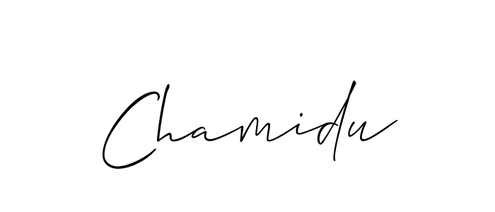 How to make Chamidu name signature. Use Allison_Script style for creating short signs online. This is the latest handwritten sign. Chamidu signature style 2 images and pictures png