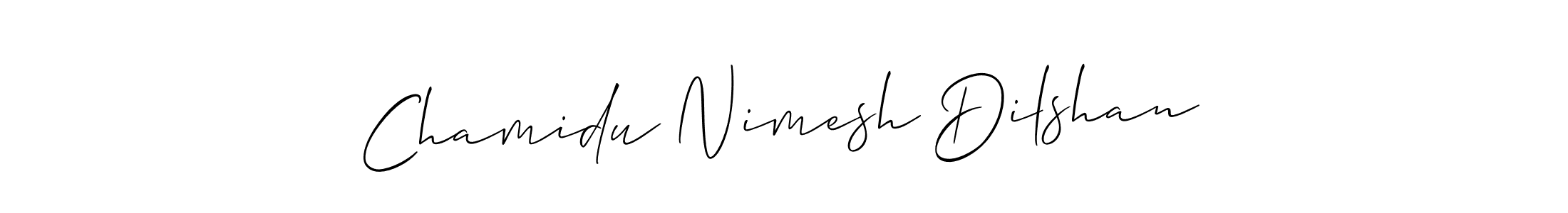 Make a beautiful signature design for name Chamidu Nimesh Dilshan. With this signature (Allison_Script) style, you can create a handwritten signature for free. Chamidu Nimesh Dilshan signature style 2 images and pictures png