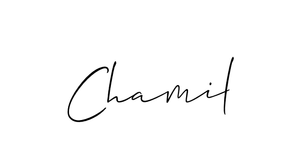 Chamil stylish signature style. Best Handwritten Sign (Allison_Script) for my name. Handwritten Signature Collection Ideas for my name Chamil. Chamil signature style 2 images and pictures png