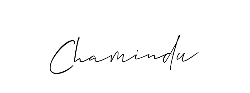 Use a signature maker to create a handwritten signature online. With this signature software, you can design (Allison_Script) your own signature for name Chamindu. Chamindu signature style 2 images and pictures png