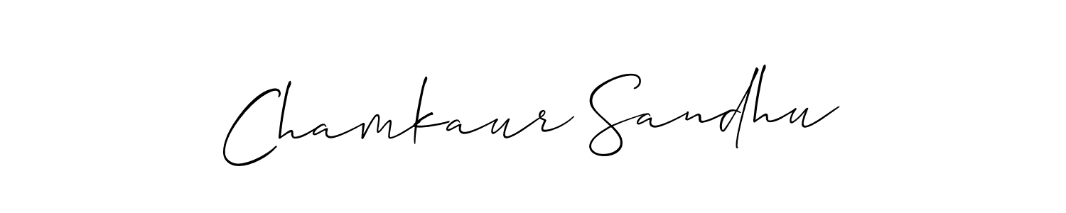 You should practise on your own different ways (Allison_Script) to write your name (Chamkaur Sandhu) in signature. don't let someone else do it for you. Chamkaur Sandhu signature style 2 images and pictures png