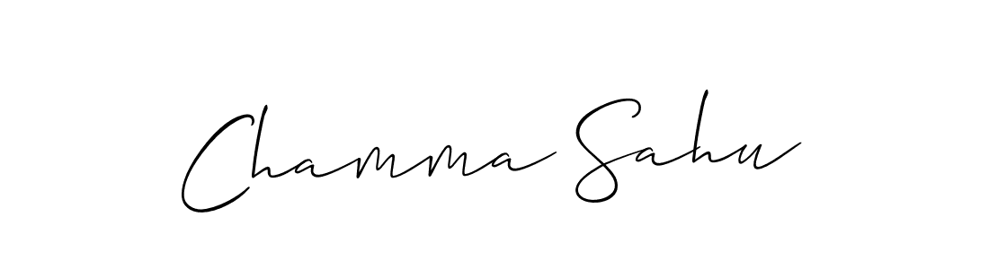 How to make Chamma Sahu name signature. Use Allison_Script style for creating short signs online. This is the latest handwritten sign. Chamma Sahu signature style 2 images and pictures png