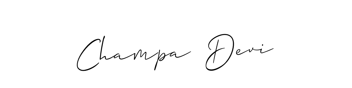 Use a signature maker to create a handwritten signature online. With this signature software, you can design (Allison_Script) your own signature for name Champa  Devi. Champa  Devi signature style 2 images and pictures png
