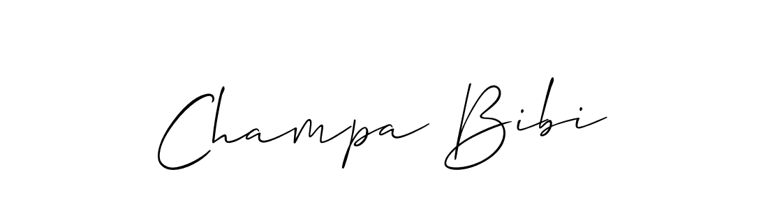 Also we have Champa Bibi name is the best signature style. Create professional handwritten signature collection using Allison_Script autograph style. Champa Bibi signature style 2 images and pictures png