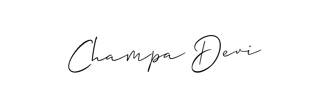 It looks lik you need a new signature style for name Champa Devi. Design unique handwritten (Allison_Script) signature with our free signature maker in just a few clicks. Champa Devi signature style 2 images and pictures png