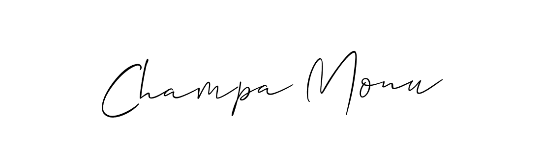 It looks lik you need a new signature style for name Champa Monu. Design unique handwritten (Allison_Script) signature with our free signature maker in just a few clicks. Champa Monu signature style 2 images and pictures png