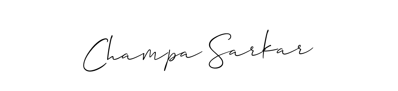 Design your own signature with our free online signature maker. With this signature software, you can create a handwritten (Allison_Script) signature for name Champa Sarkar. Champa Sarkar signature style 2 images and pictures png