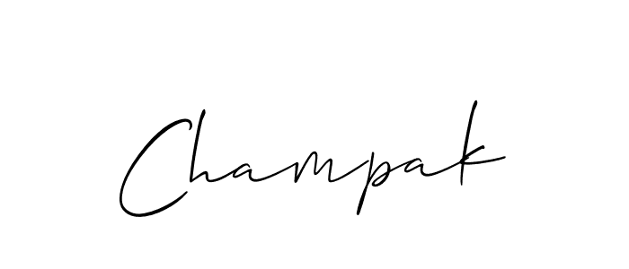 Make a short Champak signature style. Manage your documents anywhere anytime using Allison_Script. Create and add eSignatures, submit forms, share and send files easily. Champak signature style 2 images and pictures png